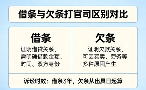 借条和欠条的区别,打官司哪个好使